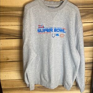 Reebok Super Bowl XLI 2007 crewneck Sweatshirt oversize XL gray Colts Bears